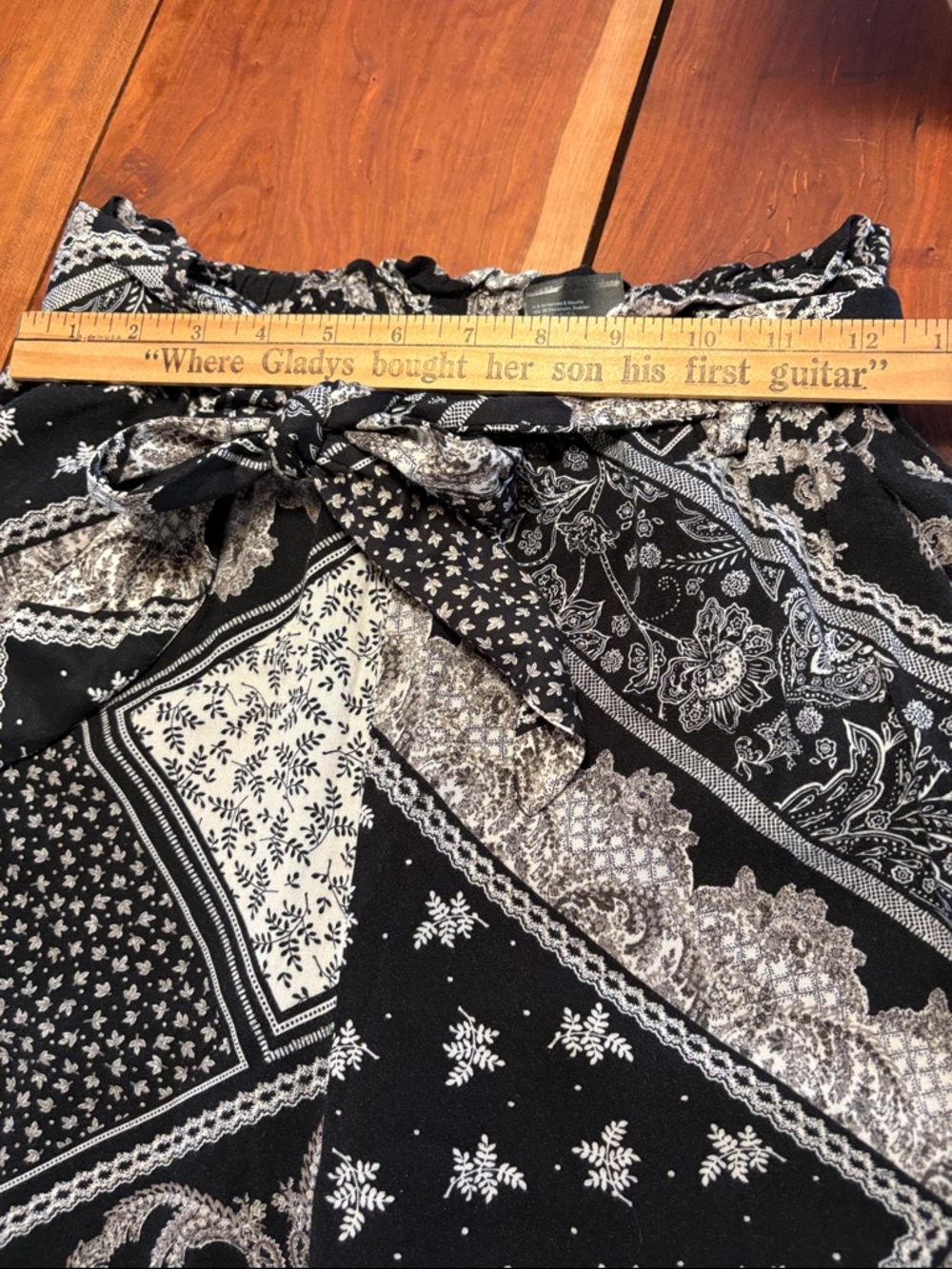 H&M Boho Wide Leg Paisley Patchwork Pallazo Pants Size 6 - Picture 5 of 10
